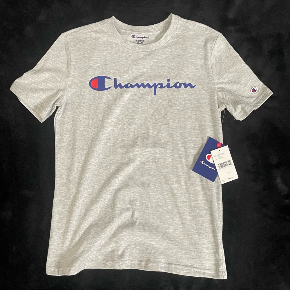 Champion Gray Short Sleeve Tee Iconic Logo